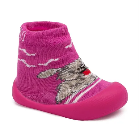 Sapatinho Meia Bebê Coelhinho Rosa Fofíssimo