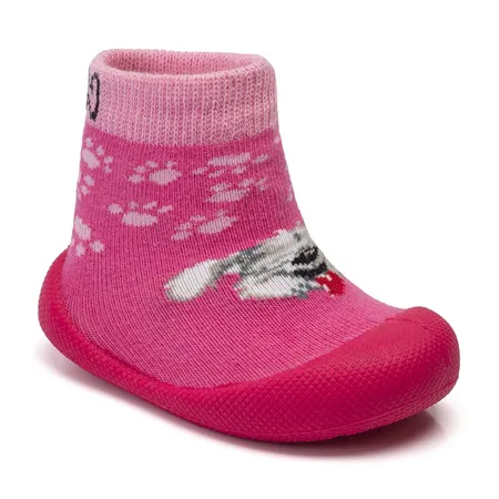 Sapatinho Meia Antiderrapante Fofura Filhote Rosa