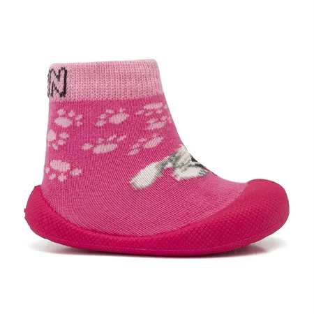 Sapatinho Meia Antiderrapante Fofura Filhote Rosa